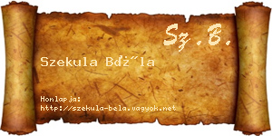 Szekula Béla névjegykártya