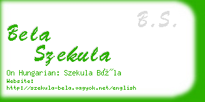 bela szekula business card